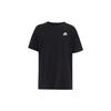 Logo Embroidered Sports Casual Crew Neck Short Sleeve T-Shirt Kids Tops Black FD0927-010