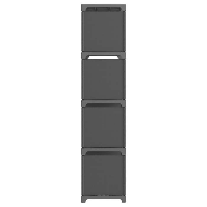 Cube Shelf - VIDAXL - 12 Compartments - Grey - Fabric - 103x30x141 Cm