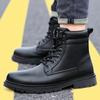 Fashion Waterproof Leather Safety Boots For Men Winter Boots Steel Toe Black Work Boots Indestructible Industrial Safety Shoes Man Shoes