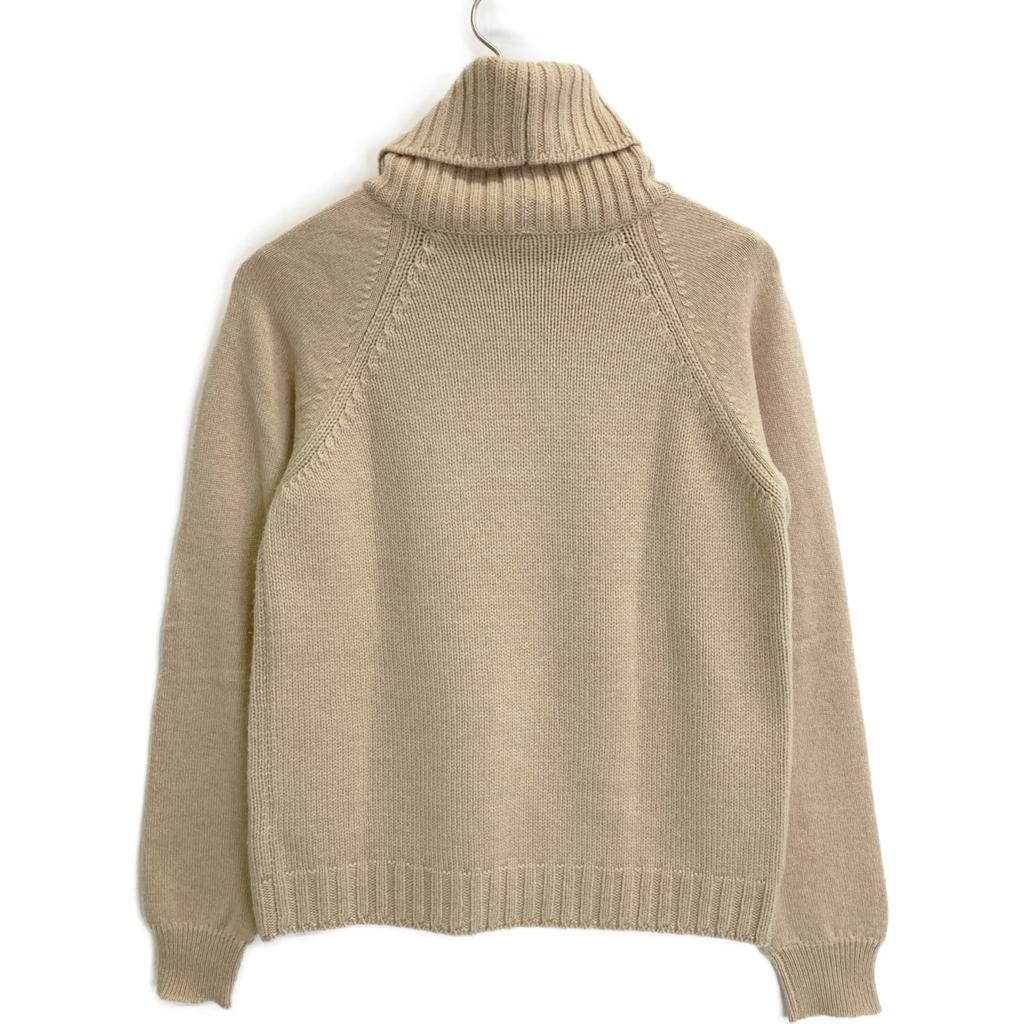 Hermes 15AW Beige Camel 100% Turtleneck Pullover Knit Tops 34 beigeUsed