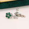 Элегантные серьги-подвески Huitan с зелеными цветами для женщин, помолвки, свадьбы, вечеринки, роскошные серьги с кубическим цирконием, новые модные украшения
