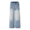 New Autumn Wash A-line Jeans for Men and Women Loose Straight Wide-leg Pants