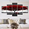 5 Panels Abstract Red Tree Canvas Landscape Posters And Prints Landscape Wall Art Pictures Home Wall Decor Cuadros Art No Frame