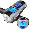 Bike Light Set with Horn Bicycle Speedometer Odometer USB Rechargeable Fits All Bike