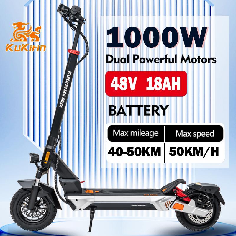2025 EU New Kukirin M4 Max 1000W 48V 18ah Electric Scooter Max Speed 45 Km/h Dual Hydraulic Suspension Foldable