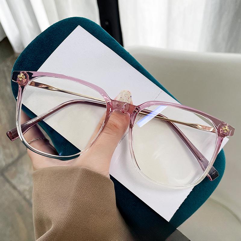 Korean Retro TR90 Big Frame Female Anti-blue Glasses Personality Online Celebrity Can Be Equipped with Myopia Frames.