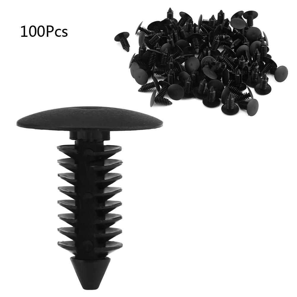100Pcs Car Door Trim Bumper Rivets Clip Screws Push Fastener Retainer Clips