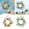 Easter Wreath Front Door Artificial Party with Colorful Eggs Outdoor Hanging Garland for Table Porch Home Farmhouse Window