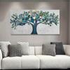 Wall Art Living Room Teal Blue Tree of Life Abstract Landscape Painting Modern Print Artwork for Bedroom Office Home Decor