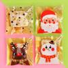 100PCS Christmas Candy Bags Carton Santa/Snowman/Deer Cookie Packaging Bags For Navidad DIY Snack Baking Packaging Supplies
