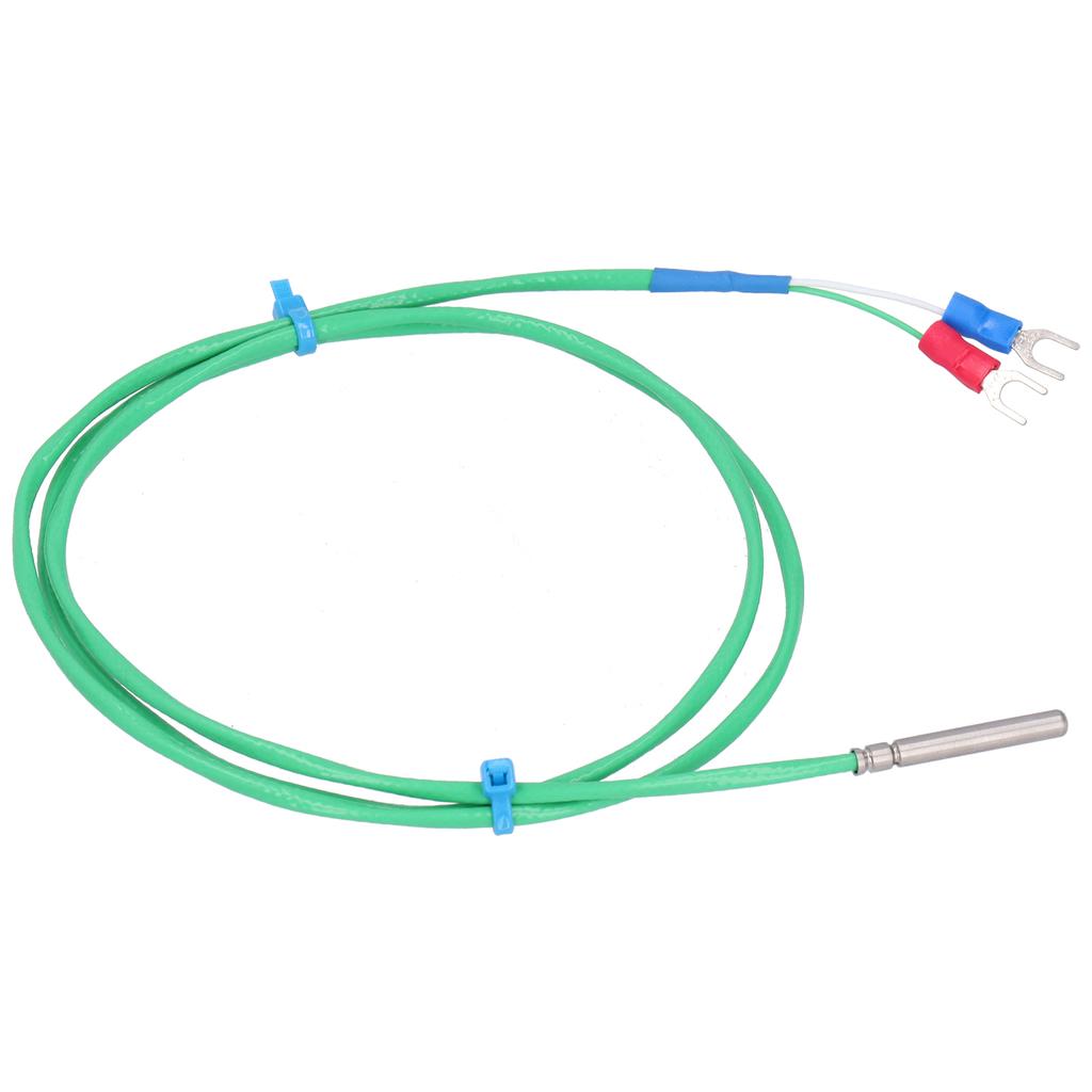 KType Thermocouple Probe Silicone Super Soft Temperature Measuring Line 0200 Celsius  Green 4x30mm(2meter )
