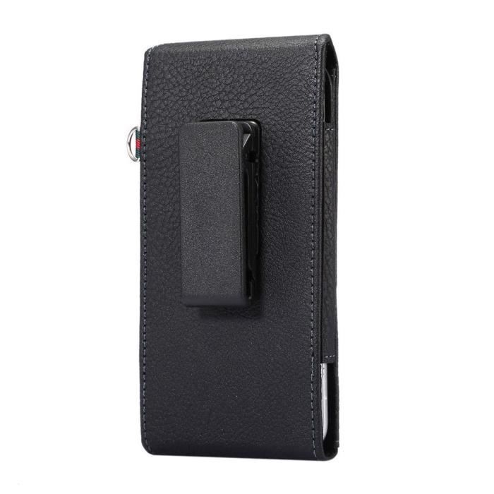 Housse Porte-cartes Clip Ceinture Rotatif 360 Étui Fermeture Magnétique Pour Oppo A77 > Noir
