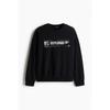 Толстовка HM Oversized Print с принтом, черная, Mtv