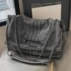 Women's Washed Denim Shoulder Bag - 2024 Fashion, Large Capacity, High-End Commuting Tote