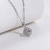 New Cushion 1ct D Color Moissanite Diamond Luxury Pendant  925 Sterling Silver 40+2+3cm Necklace Fine Jewelry
