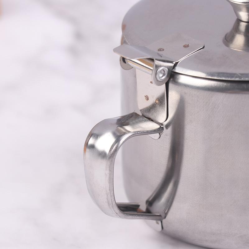 Practical Stainless Steel Sugar Bowl With Handle Lid Spoon Dustproof Waterproof Seasoning Jar Kitchen Restaurant Spice Container