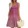 Womens Summer Dresses Loose  Sleeveless Sundresses Dress With Pockets