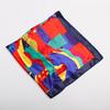 Red Picasso Paint Scarf Women's Head Print Square Fashion Satin Shawl Silk Kerchief Neckerchief