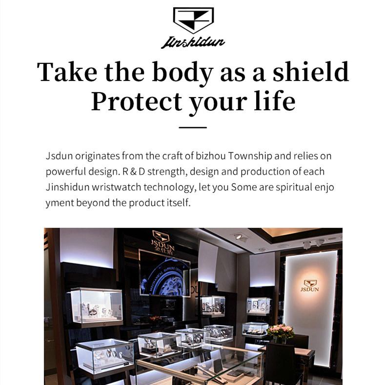 JINSHIDUN New Business and Leisure Ladies Watch Fully Automatic Mechanical Watch Tungsten Steel Double Calendar Luminous Waterproof High-end Watch