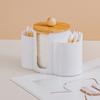 3-in-1 Makeup & Beauty Cotton Organizer Box for Cotton Pads, Swabs, Toothpicks, Dental Floss, Powder Puffs
