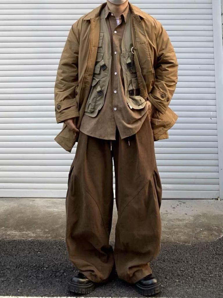 Men's Spring & Autumn Loose Fit Wide-Leg Japanese Straight Pants