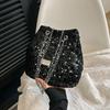 This Year's Popular Niche Design Sequined Bag 2024 New Women's Bag Personalized Chain Messenger Bag Shoulder Bucket Bag