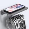 Paper Holder with Shelf Black Grey White Aluminum Bathroom Kitchen WC Paper Roll Rack with Phone Shelves Storage Tissue Holder