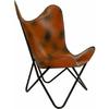 Leather Handmade Butterfly Chair Sleeper Seat Folding Modern Sling Lounge Accent