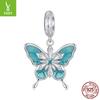 Snowflake Butterfly Pendant S925 Sterling Silver, Niche Premium Light Luxury Diy Bracelet Beaded Accessories