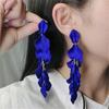 Red Blue Colors Long Tassel Petals Earrings For Women Girl's Earing Lady Temperament Brincos Pendientes