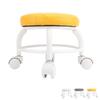 Low Roller Seat PU Leather Low Stool Mute Wheel Swivel Low Height Round Roller Chair for Home Office