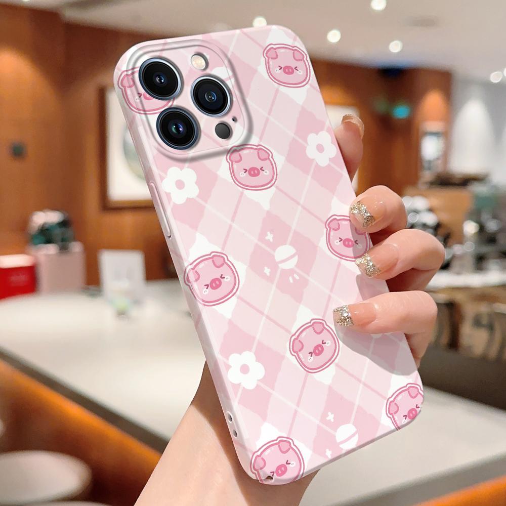 For iPhone 16 15 14 Samsung S23 A52 A33 A73 A53 Huawei Xiaomi Redmi OPPO Vivo Cute Bear Pig Dog Dinosaur Design Full Camera Protect Hard Phone Case