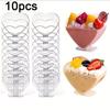 10Pcs Heart Shaped Dessert Cup Plastic Mini Mousse Cup Party Wedding Supplies Disposable