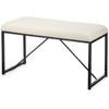 Banc - GIFT DECOR - Blanc Métal Tissu - 81 X 42 X 38 Cm