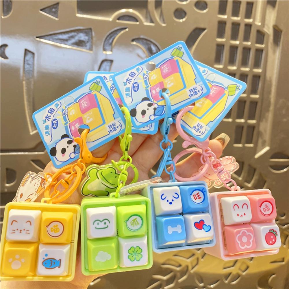 Luminous Mechanical Keyboard Keychain Animal Fingertip Button Key Ring Fun Gifts