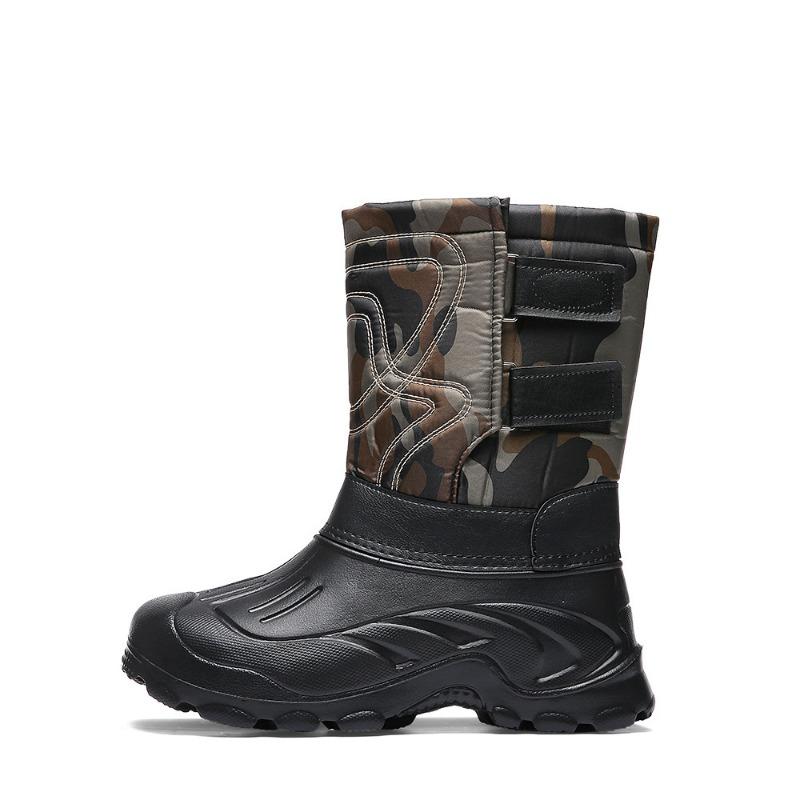 Fashion Men Snow Boots Outdoor Waterproof Fishing Boots Winter Plush Warm Cotton Boot Lightweight EVA Work Boots Winter Cotton RainBoots