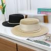 Straw Weaving Flat Sun Cap Pearl Chain Women's Fisherman Hat Casual Weave Bucket Hat  Party