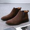 Men's Retro Classical Chelsea Boots Cow Suede Genuine Leather Men Ankle Boot Mens Casual Short Boots High-Top Shoes