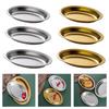 Restaurant Serving Platter Stainless Steel Large Oval for Steaming Fish Household Snacks Plate Kitchen Accessories