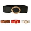 Women Fashion Waist Belt Narrow Stretch Dress Belt Thin Buckle Leather Waistband
