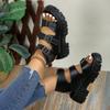 Summer Platform Belt Buckle Roman Shoes Wear Large Size Muffin Retro Sandals Foreign Trade Fashion Open-toed Women's Shoes
