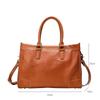Johnature Genuine Leather Large Handbag Women Bag Natural Soft Cowhide Casual Tote Solid Color Simple Shoulder Bags