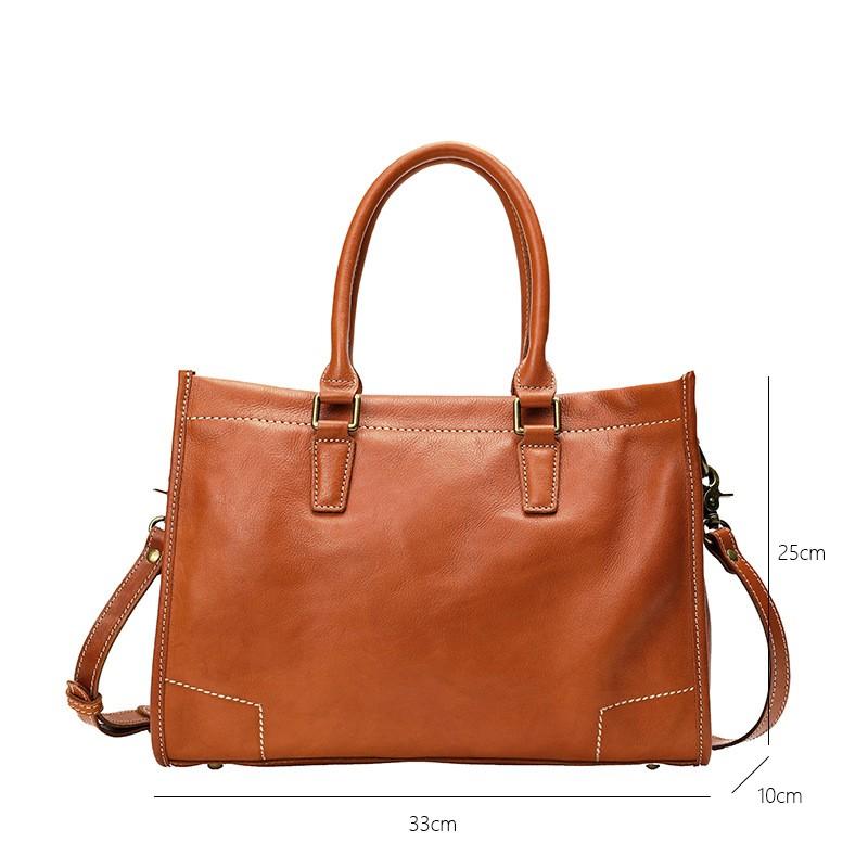 Johnature Genuine Leather Large Handbag Women Bag Natural Soft Cowhide Casual Tote Solid Color Simple Shoulder Bags