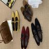 French Evening Breeze Round Head Mary Jane Single Shoes Women's 2025 New Summer and Autumn Flat Bottom Shallow Mouth Fold Doudou Grandma Shoes