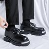 Fashion Fashion Mens Casual Leather Derby Shoes Men's Thick Sole Big Toe Trendy Shoes Men Lace-up Heightened Shoe #8799-R