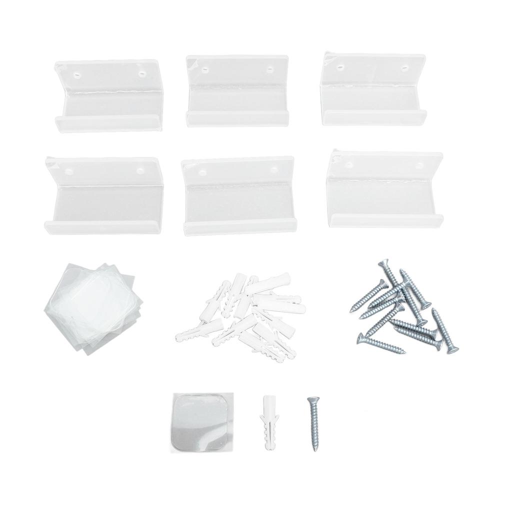 6Pcs Wall Mount Vinyl Record Shelf Clear Clear Acrylic Record CD Storage Rack Floating Wall Shelves