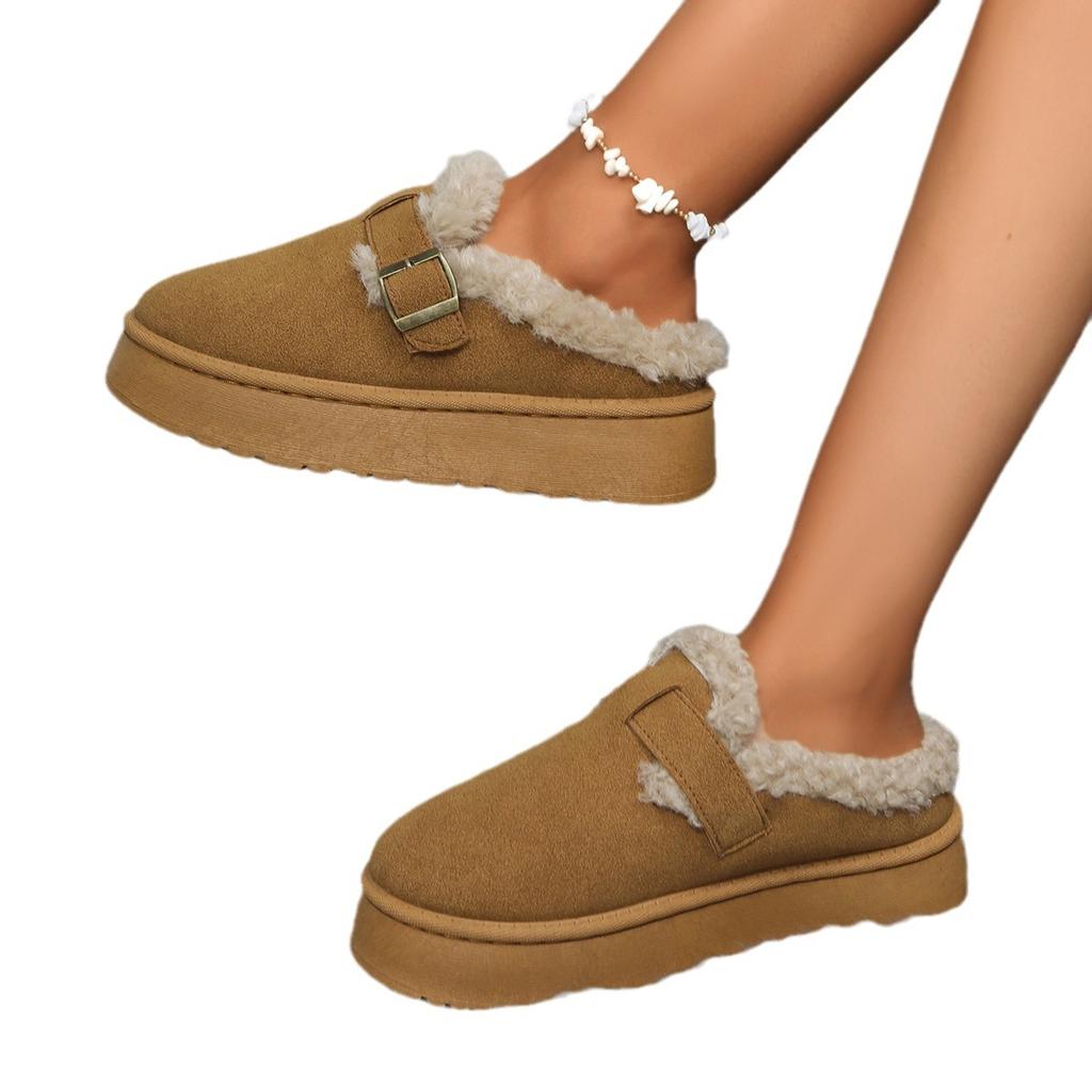 Platform Snow Boots Women's Winter New Outer Wear Boken Buckle Cotton Shoes Piled Thicker Women's Shoes