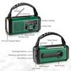 Hand Crank Emergency Radio with Flashlight SOS Alarm Compass Compact Waterproof Solar Powered Rechargeable AM/FM Radio