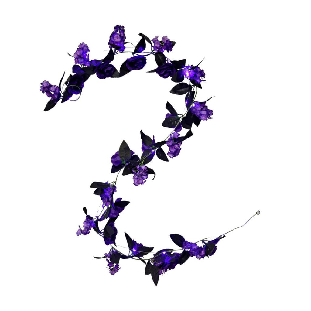 Purple Simulated Rose Vine Halloween Party Simulated Plant Flower Vine Ceiling Decoration Winding Vine