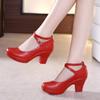 Est  Fashion Women Pumps With High Heels For Ladies Work Shoes Dancing Platform Pumps Women Genuine Leather Shoes Mary Janes